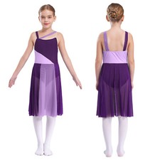UK Girls Kids Lyrical Latin Dance Costume Ballet Dress Leotard Modern Dancewear