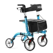 HEAO Rollator Walker for Seniors,10" Wheels - Blue