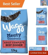 Wagg Meaty Goodness Beef Adult Dog Food 12kg - Complete Nutrition for All Breeds 2.17 per kilo