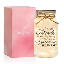 Friend Gifts for Women Friendship, 25 oz Large Mason Jar Night Light Birthd...