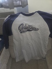 John Deere Men's XL Raglan Shirt Gray Navy 100% Cotton Agriculture Theme