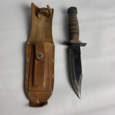 Valor 10998 Japan Survival Knife w/ Leather Sheath | eBay