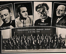 MUSIC WORLD CONGRESS Netherlands Postcard Kerkrade 1954 TPO Fancy Cancel WO204