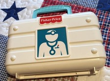 1989 Fisher Price 72424 Medical Doctor Kit toy with Accessories Vintage