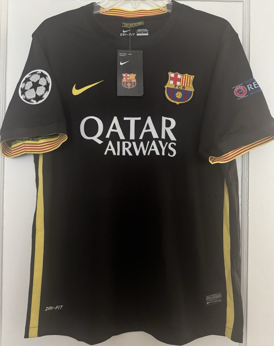 Nike FC Barcelona Lionel Messi #10 Black Yellow UEFA Champions