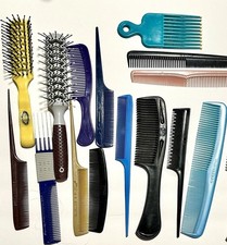 16 Vtg 60s/70s/80s Combs Brushes Picks Lot Various Brand. Still Useable Or Prop