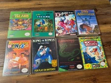 8 Lot NES Custom Game Case River  Ransom  Bible Adventure Island  + More