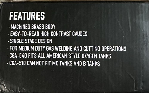 Oxygen and Acetylene Regulators CGA540 and CGA510- with V-Style Welding Gas T... - Picture 3 of 5