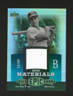 2006 Upper Deck Epic Materials Pee Wee Reese Dodgers Game Used Jersey 16/99