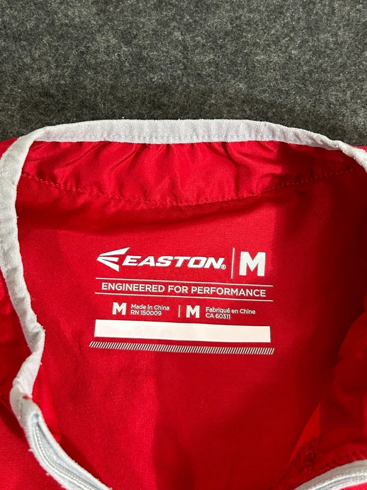 Easton Pullover Cortavientos Para Hombre M BP Manga Corta 1/4 Cremallera Rojo Béisbol Calentamiento Foto 2 de 4