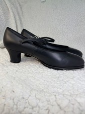 Capezio Womens 7M Jr Footlight Character Tap Shoes Black 561 Gently Worn