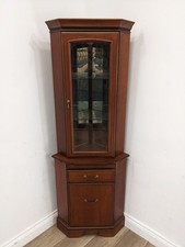 CORNER CABINET Glass Door Adjustable Glass Shelves Mirrored FREE DELIVERY