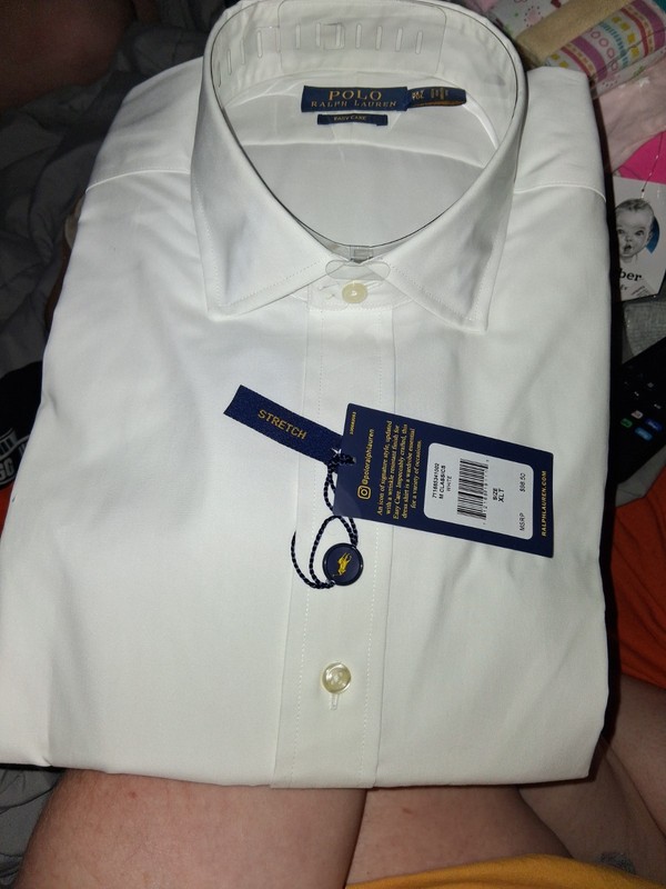 Polo Ralph Lauren Long Sleeve White Mens Shirt Size XL Stretch EasyCare