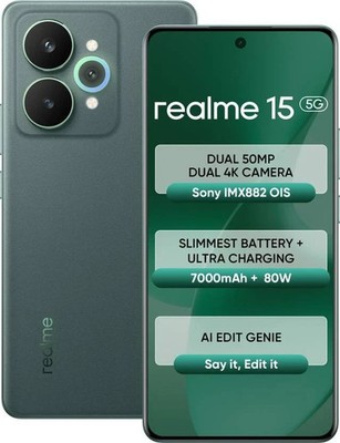 realme 15 5G (Green 8GB RAM, 128 GB) 6.8'' Dimensity 7300+ 5G Global Version