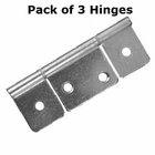 Static Caravan Internal 3 Leaf Door Hinge Satin 85mm Pack of 3 Hinges
