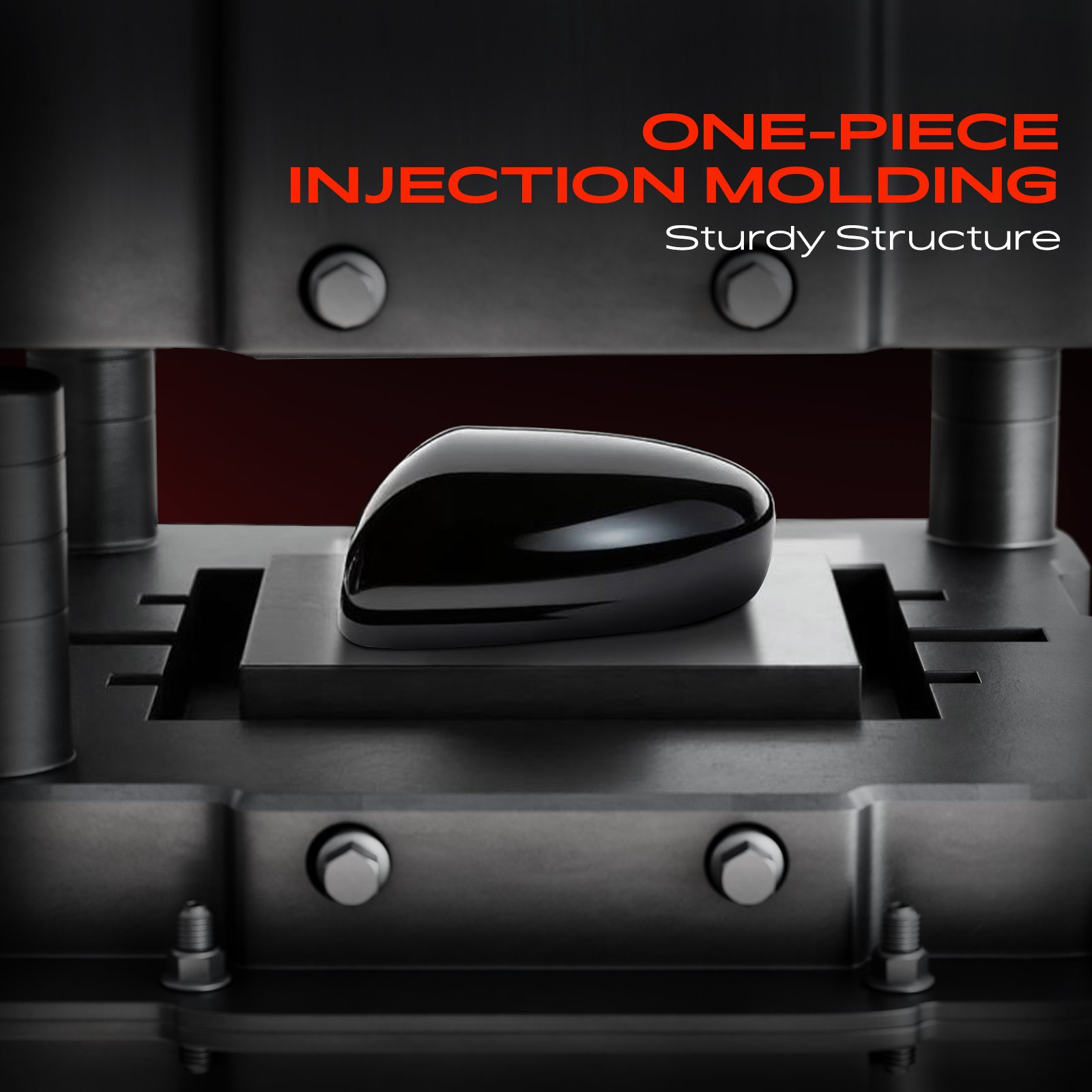 Passenger Right Side Mirror Cover Cap Smooth Black for Hyundai Sonata 2020-2022