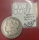 1893-O Morgan Silver Dollar Coin, (F) “Details, Rim Bump & Obv Scr” ENN Coins