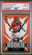 🏈 Najee HARRIS RC *SP /99 Orange* PSA 10 2021 Leaf Valiant #RB-07 POP 4 🔥 Gem