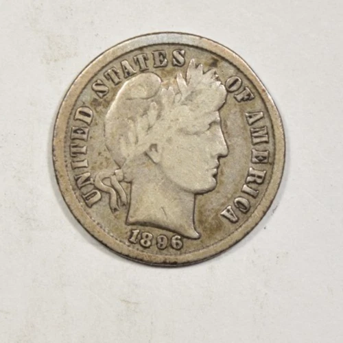 1896 BARBER DIME ~ NICE ORIGINAL FINE! INV#2