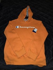 Champion Boys Large Orange Casual Pullover Hoodie Sweatshirt Kids/Youth