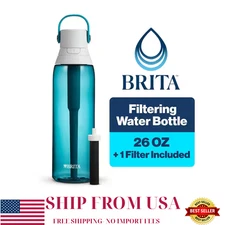 Premium 26 oz. Filtering Water Bottle with BPA Free in Sea Glass Blue