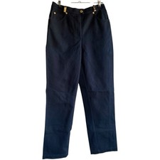 St John Sport Vintage Black Pants Straight Length With Gold Details