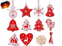 40 StüCk Christbaumschmuck Holz, Weihnachten HolzanhäNger WeihnachtsanhäNger Mi