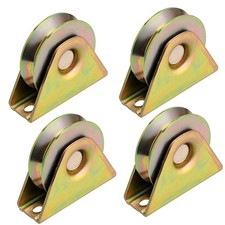 3" Sliding Gate Wheels, V Groove Caster,Heavy Duty Rigid Caster w Bracket, 4Pack