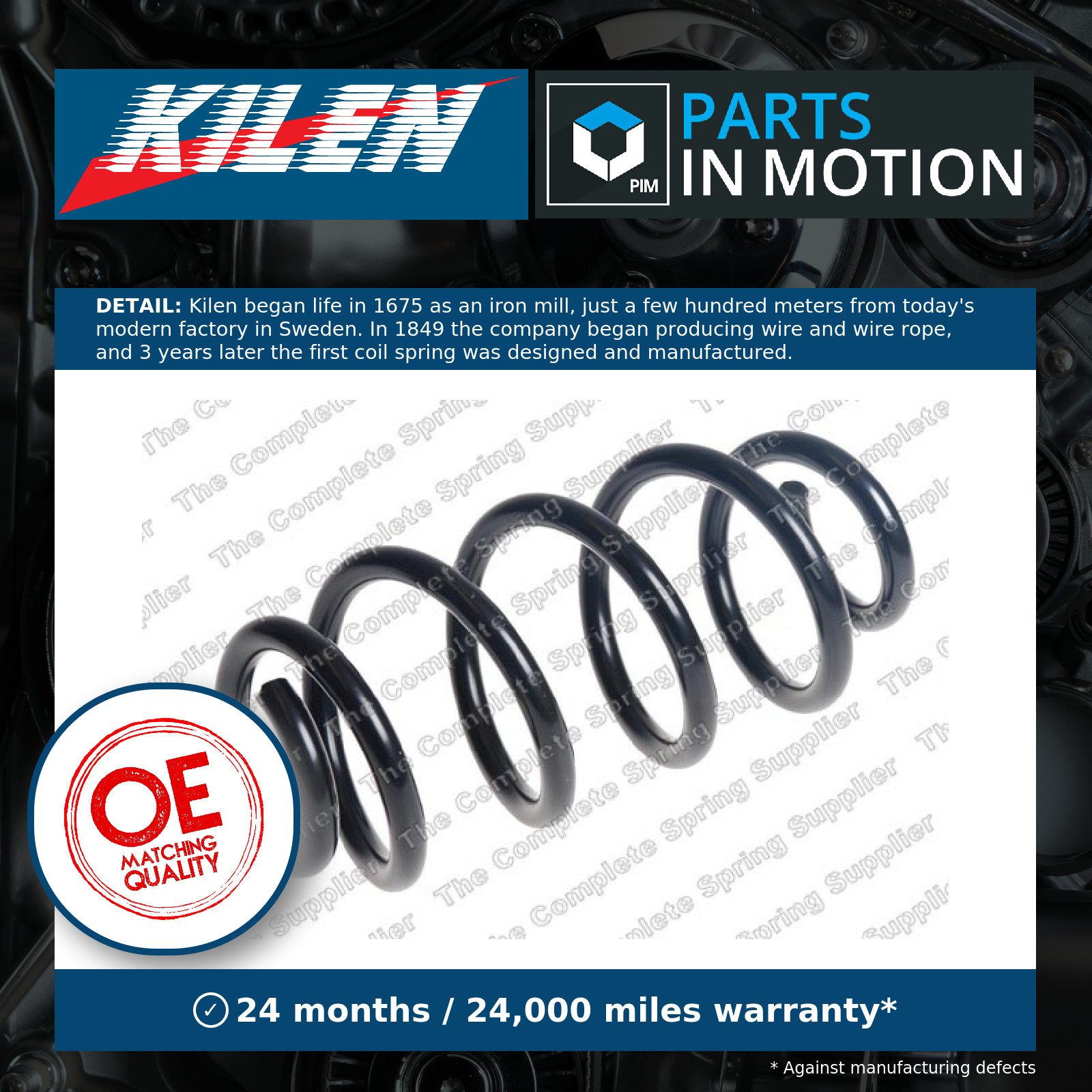 Coil Spring Rear 51113 Kilen Suspension 33536872296 33536872295 33536872297 New