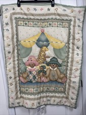 VTG Daisy Kingdom Carousel Nursery Quilt Premade Crib Quilt Blanket 43"x33"