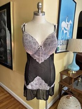 plus size black and nude lace nightie