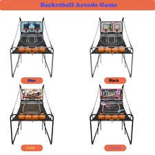Foldable Indoor Basketball Arcade Game Double Shot 2 Players w/ 4 Balls 4 Colors