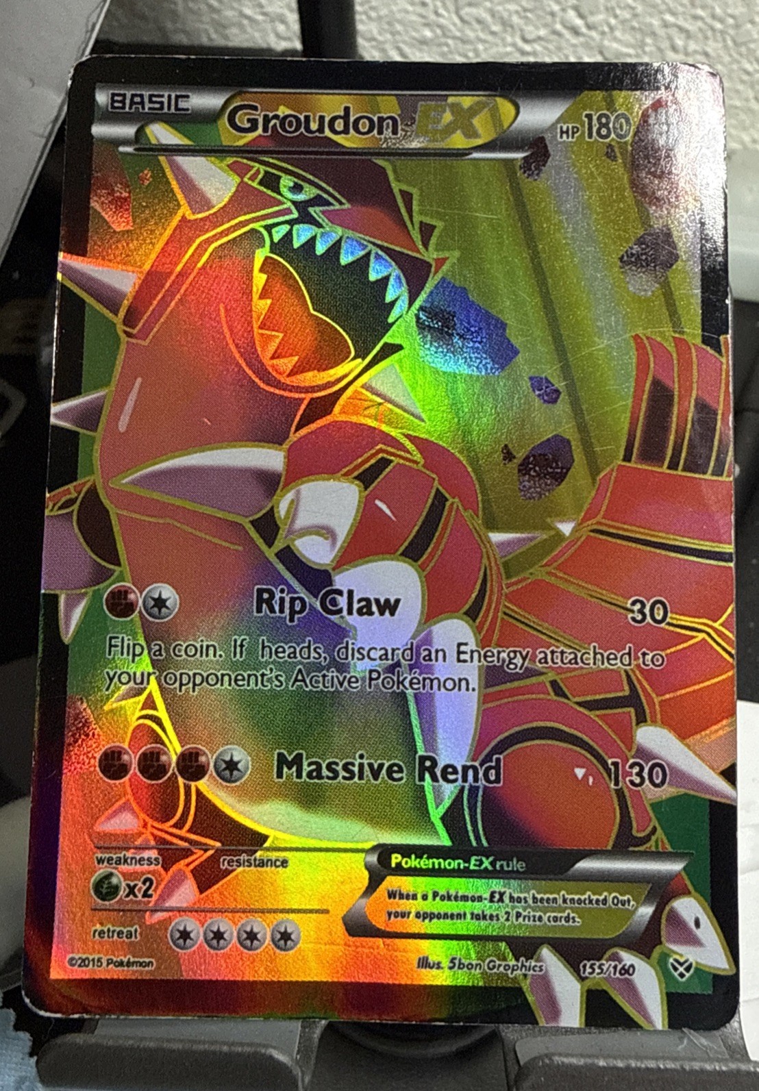 Pokémon Groudon EX Full Art Holo Ultra Rare TCG Card XY Primal Clash /160