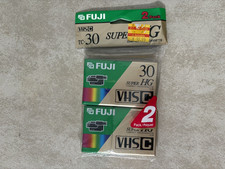 Fuji VHS-C TC-30 Super HG Compact Camcorder Blank Tapes Brand New Sealed 2 Pack