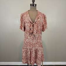 Reformation Dress Adelina Floral Bow Mini Dress Womens Size 12 Fairy Office