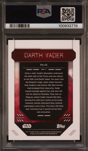 2023 Topps Finest Star Wars Darth Vader #FN43 PSA 9 - Picture 2 of 2