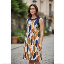 Tory Burch Women's Multicolor Floral Sleeveless Dress Size S EUC