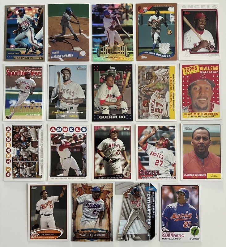 Lot Of 19 Different 2000-2021 Topps Vladimir Guerrero Baseball Cards- w/ Inserts