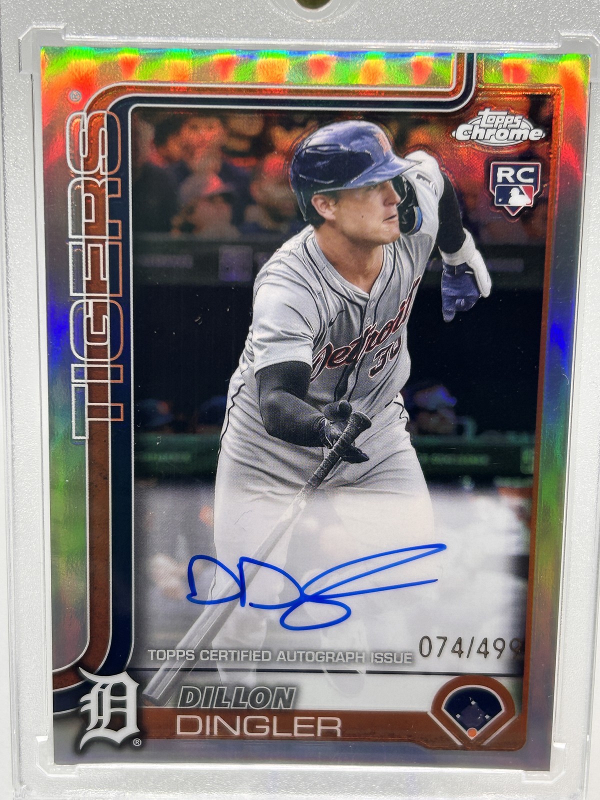 2025 Topps Chrome Dillon Dingler Rookie Autographs Refractors #RA-DD /499 Tigers