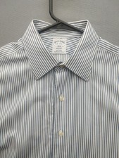 Brooks Brothers Non-iron Regent Men's Shirt Blue Striped Button Up 16 4/5