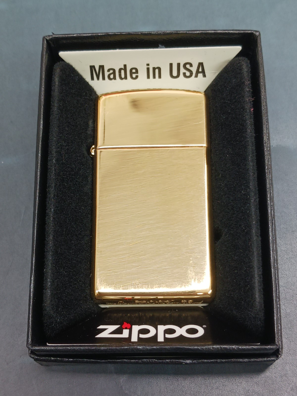 Zippo Slim High Polish Brass 1654B9(Some Scratches On The Corner)