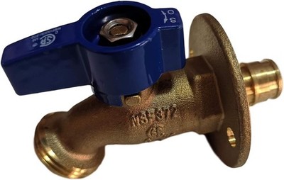 1 PCS 1/2 Inch Pex A Expansion x 3/4 GHT NoKink Hose Bibb Nail Flange Valve