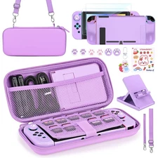 Younik Switch Accessories Bundle, 17 in 1 Purple Switch Accessories Kit for G...