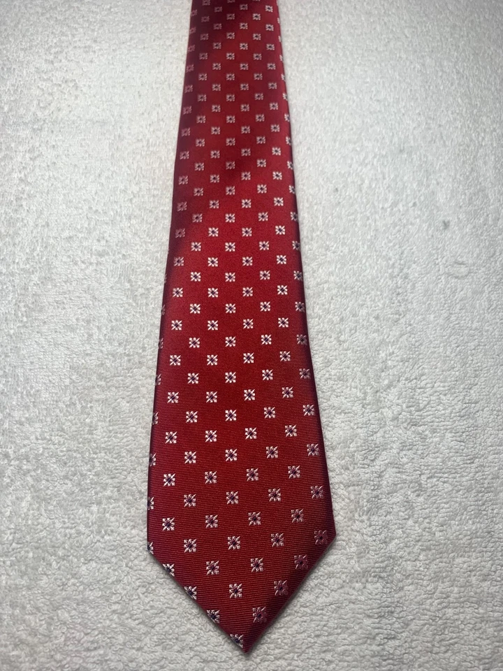 SADDLEBRED GRAVATA MASCULINA VERMELHA COM BRANCO 3,25 X 61 - Imagem 2 de 4