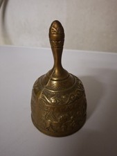 Antike Messingglocke Glocke mit Evangelisten Pr&auml;gedekor  12,5x7,5cm