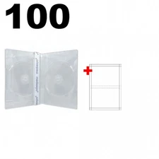 100 STANDARD Super Clear Double DVD Cases & 100 Matte Inserts