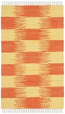 Montauk Collection Accent Rug - 2'6" x 4', Yellow & Orange, Handmade Fringe C...