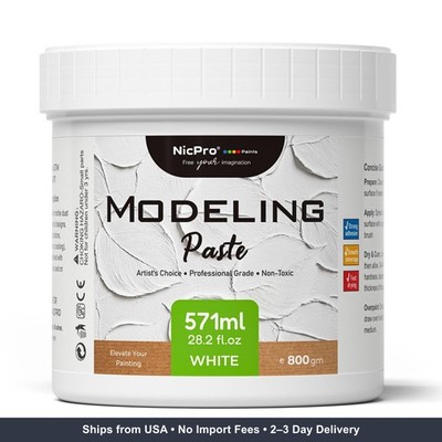 Nicpro Modeling Paste 571 ml / 28.2 oz for Acrylic Painting, High Density Acryli