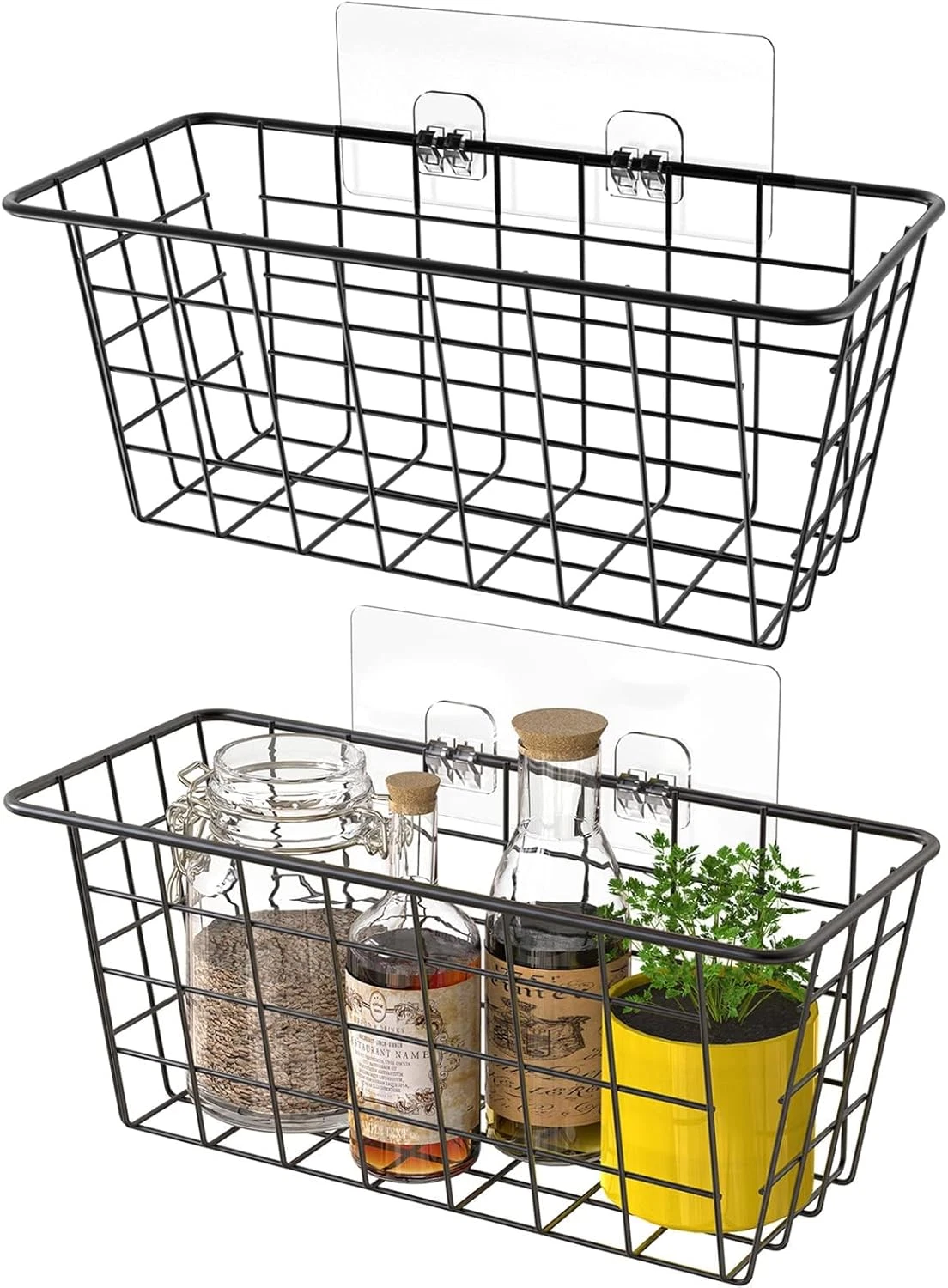 Hanging Kitchen Baskets Wire Storage Basket Over the Cabinet Door Organizer, No
Opens in a new windo