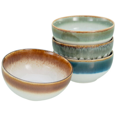 CreaTable Cascade 17546 Buddha Bowl Set 4-teilig Steinzeug Ø 17,5 cm Schüssel 